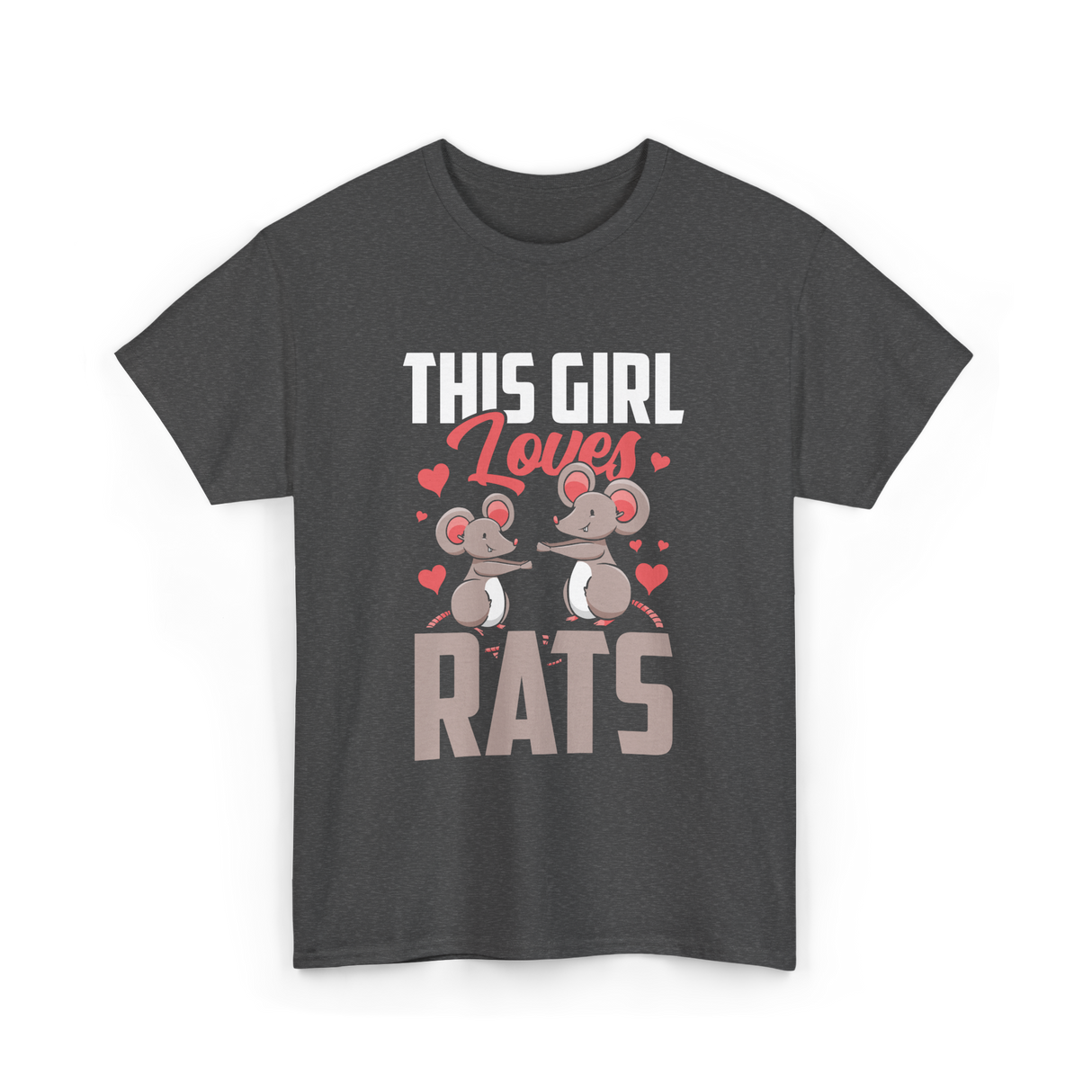 This Girl Loves Rats Animal T-Shirt - Dark Heather