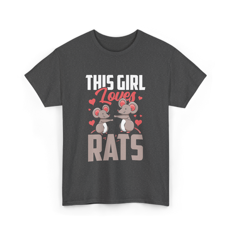 This Girl Loves Rats Animal T-Shirt - Dark Heather