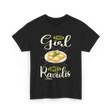 This Girl Loves Raviolis Pasta T-Shirt - Black