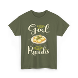 This Girl Loves Raviolis Pasta T-Shirt - Military Green