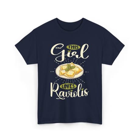 This Girl Loves Raviolis Pasta T-Shirt - Navy