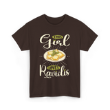 This Girl Loves Raviolis Pasta T-Shirt - Dark Chocolate