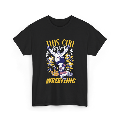 This Girl Loves Wrestling T-Shirt - Black