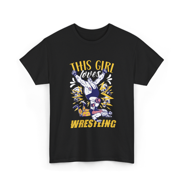 This Girl Loves Wrestling T-Shirt - Black