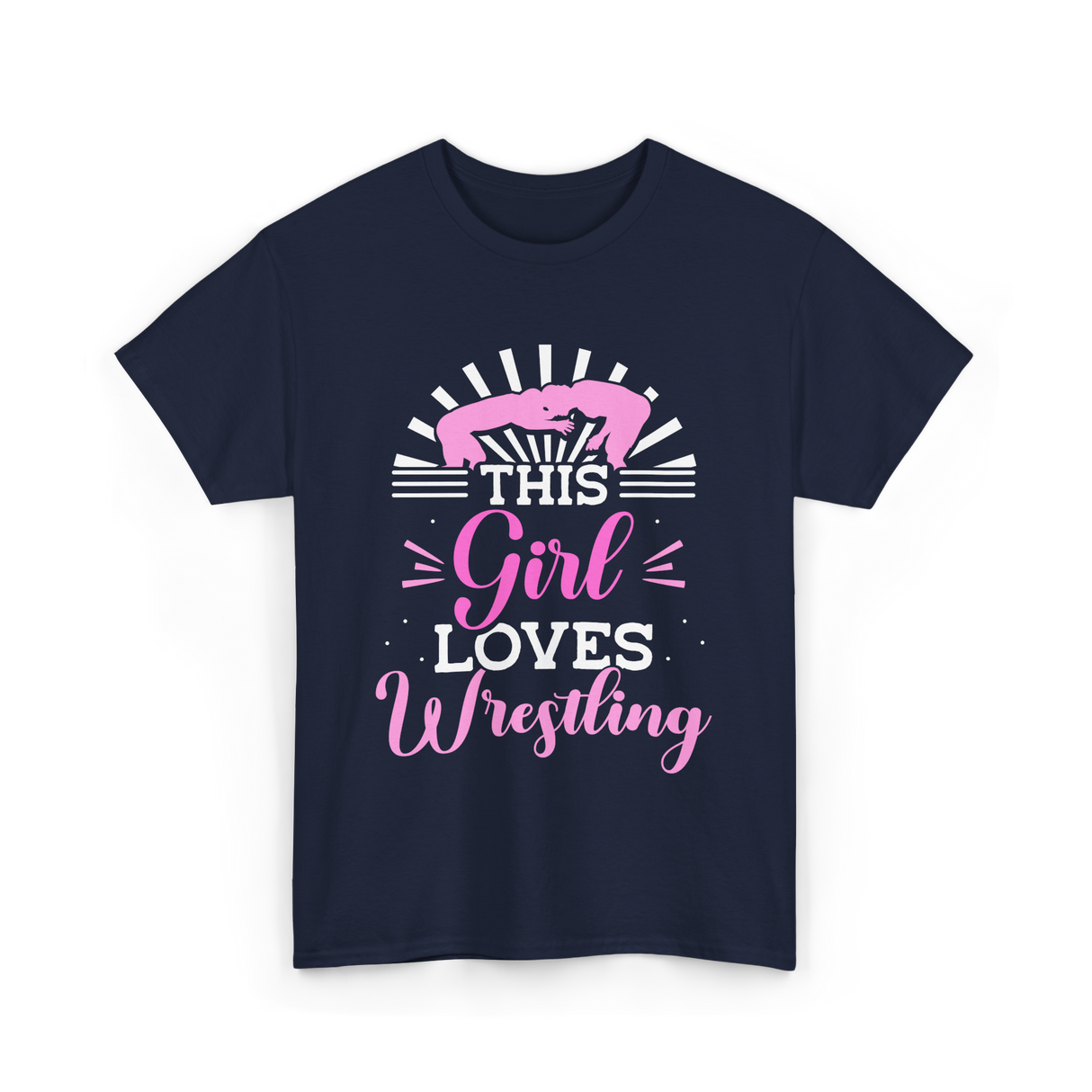 This Girl Loves Wrestling T-Shirt - Navy