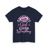 This Girl Loves Wrestling T-Shirt - Navy