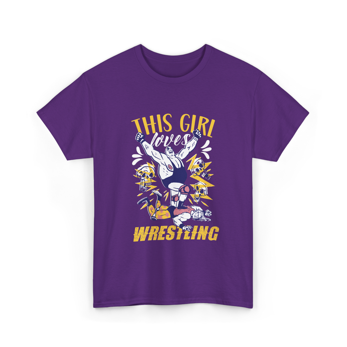 This Girl Loves Wrestling T-Shirt - Purple