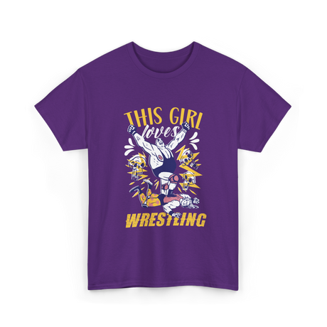 This Girl Loves Wrestling T-Shirt - Purple