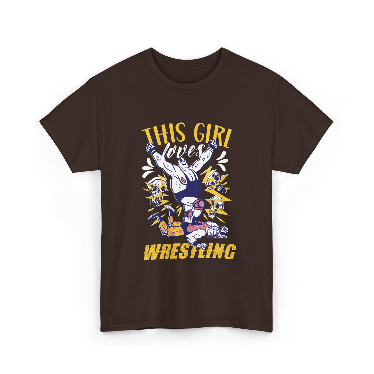 This Girl Loves Wrestling T-Shirt - Dark Chocolate