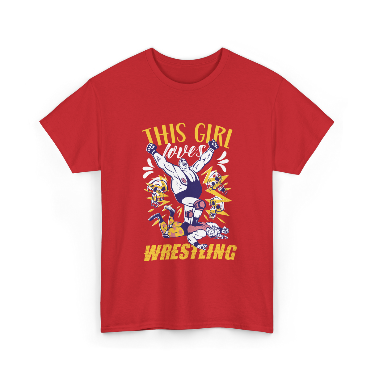 This Girl Loves Wrestling T-Shirt - Red