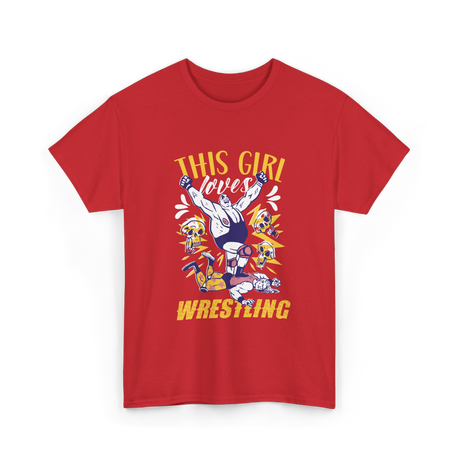 This Girl Loves Wrestling T-Shirt - Red