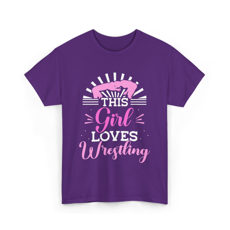 This Girl Loves Wrestling T-Shirt - Purple