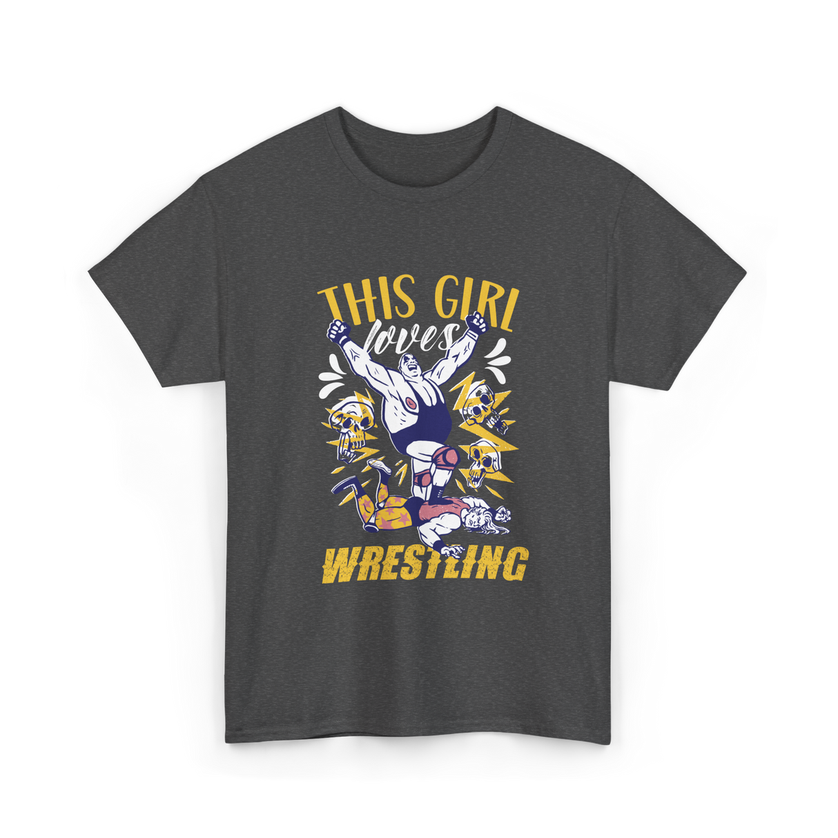 This Girl Loves Wrestling T-Shirt - Dark Heather