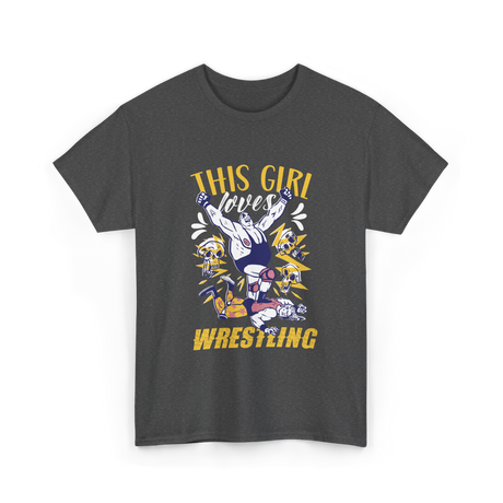 This Girl Loves Wrestling T-Shirt - Dark Heather