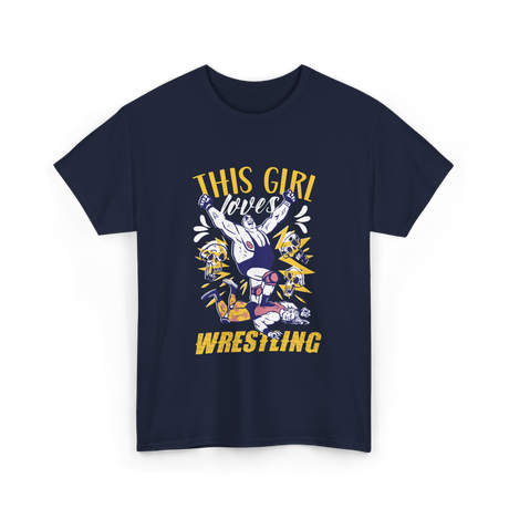 This Girl Loves Wrestling T-Shirt - Navy