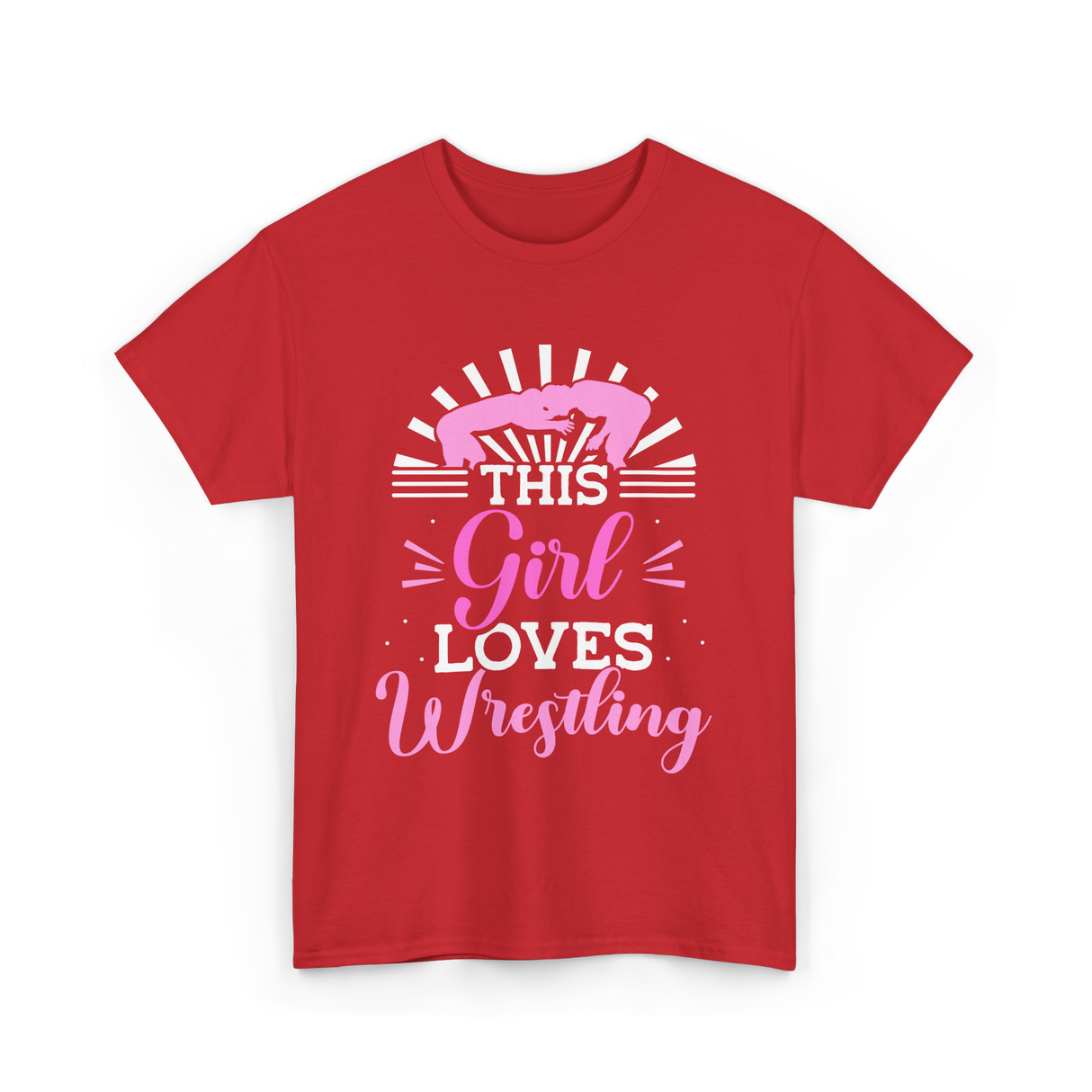 This Girl Loves Wrestling T-Shirt - Red