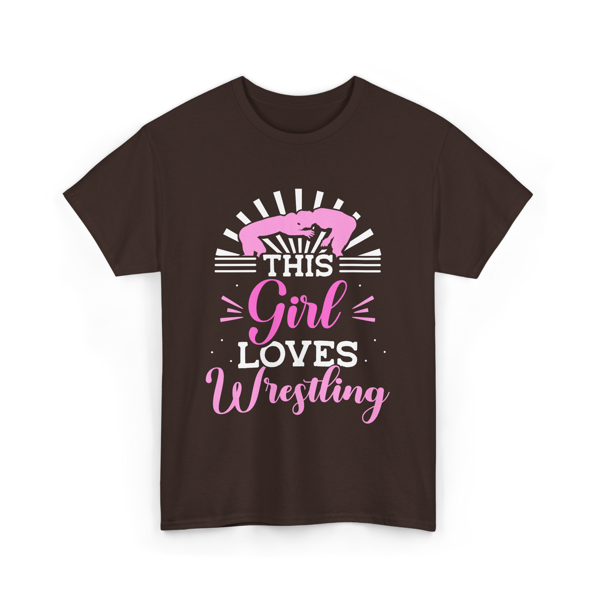 This Girl Loves Wrestling T-Shirt - Dark Chocolate