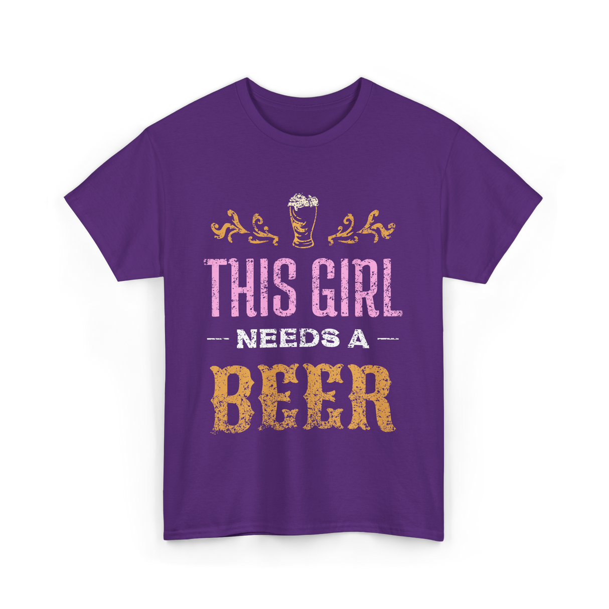 This Girl Needs Beer Beer Lover T-Shirt - Purple