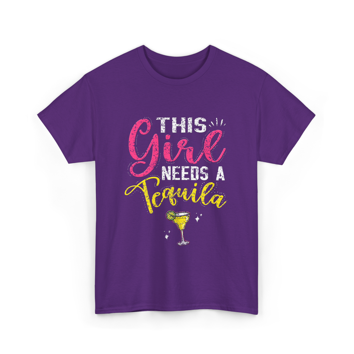 This Girl Needs Tequila Drink T-Shirt - Purple