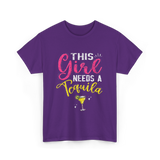 This Girl Needs Tequila Drink T-Shirt - Purple