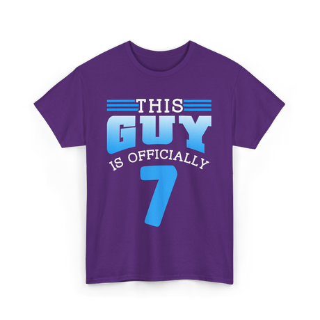 This Guy Is 7 Birthday Boy Men T-Shirt - Purple