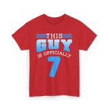 This Guy Is 7 Birthday Boy Men T-Shirt - Red