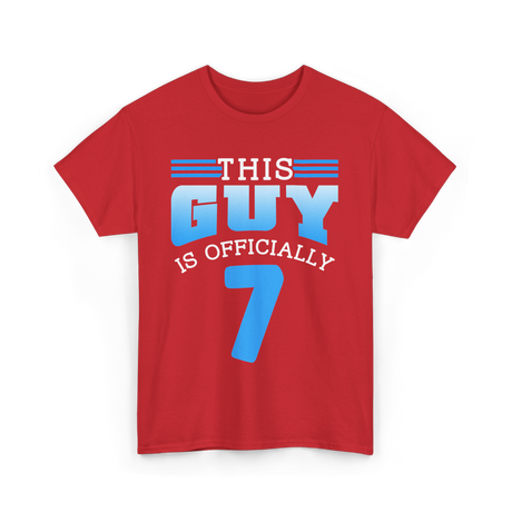 This Guy Is 7 Birthday Boy Men T-Shirt - Red