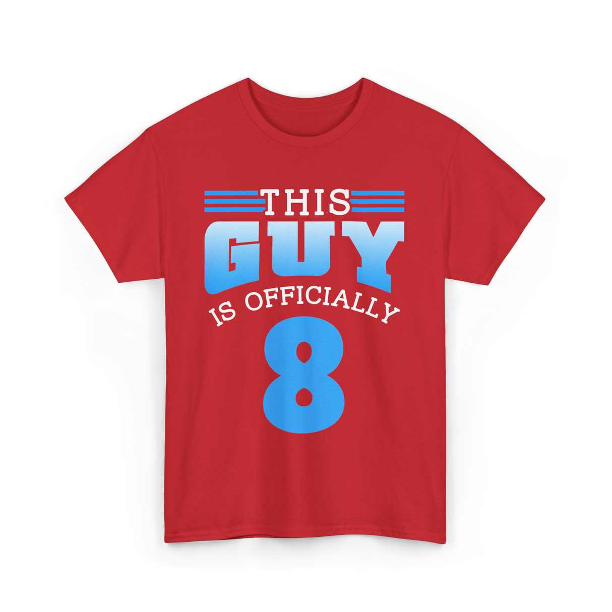 This Guy Is 8 Birthday Boy T-Shirt - Red