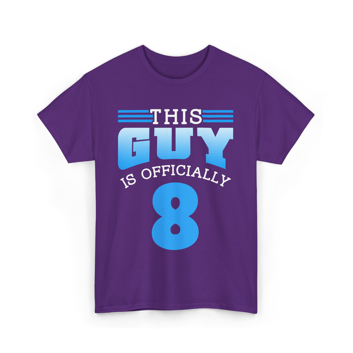 This Guy Is 8 Birthday Boy T-Shirt - Purple