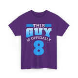 This Guy Is 8 Birthday Boy T-Shirt - Purple