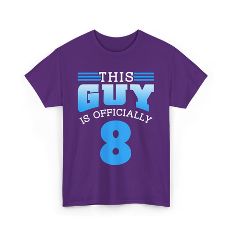 This Guy Is 8 Birthday Boy T-Shirt - Purple