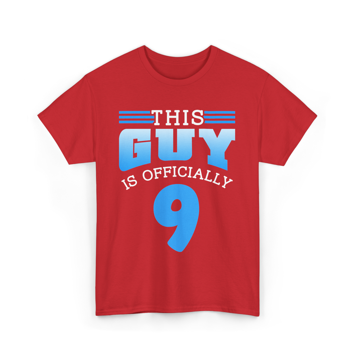 This Guy Is 9 Birthday Celebration T-Shirt - Red