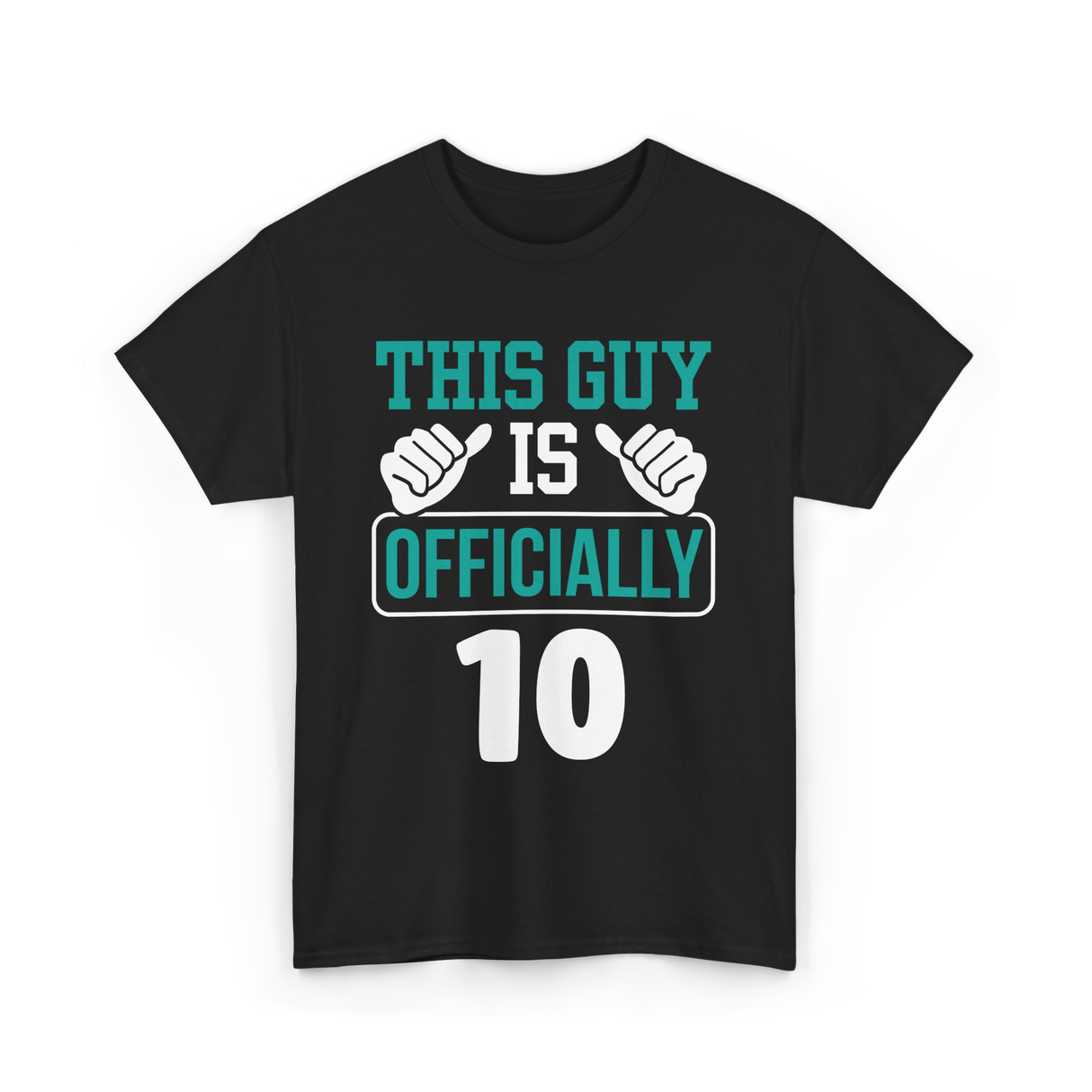 This Guy Is Officially 10 Birthday T-Shirt - Black