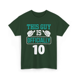 This Guy Is Officially 10 Birthday T-Shirt - Forest Green