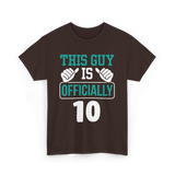 This Guy Is Officially 10 Birthday T-Shirt - Dark Chocolate