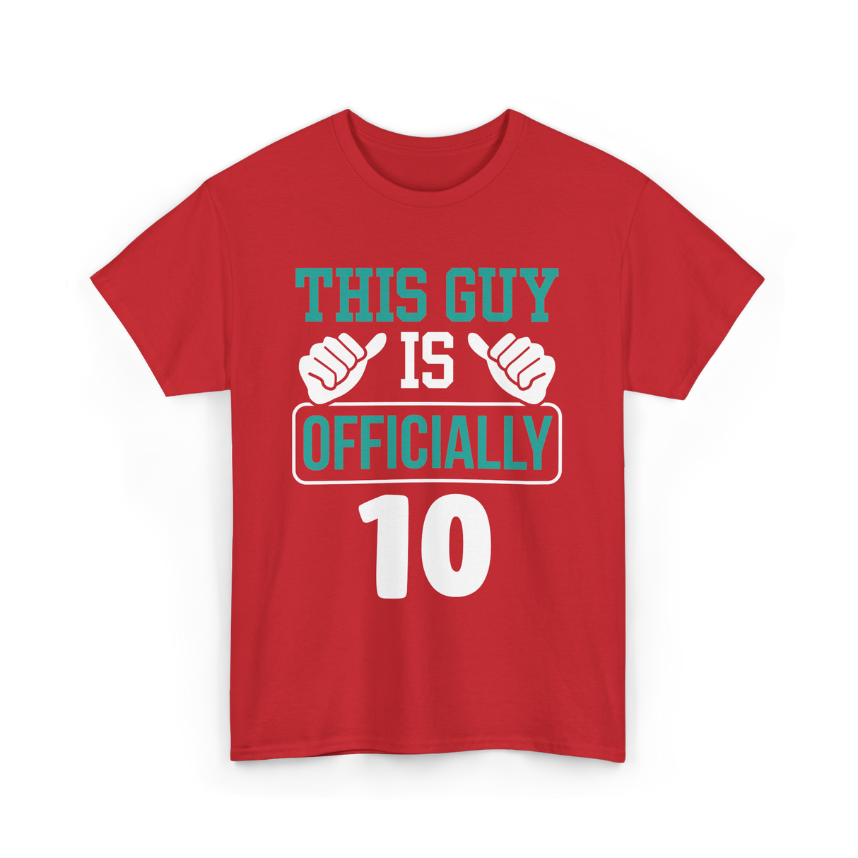 This Guy Is Officially 10 Birthday T-Shirt - Red