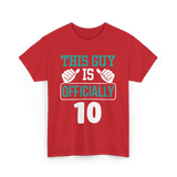 This Guy Is Officially 10 Birthday T-Shirt - Red