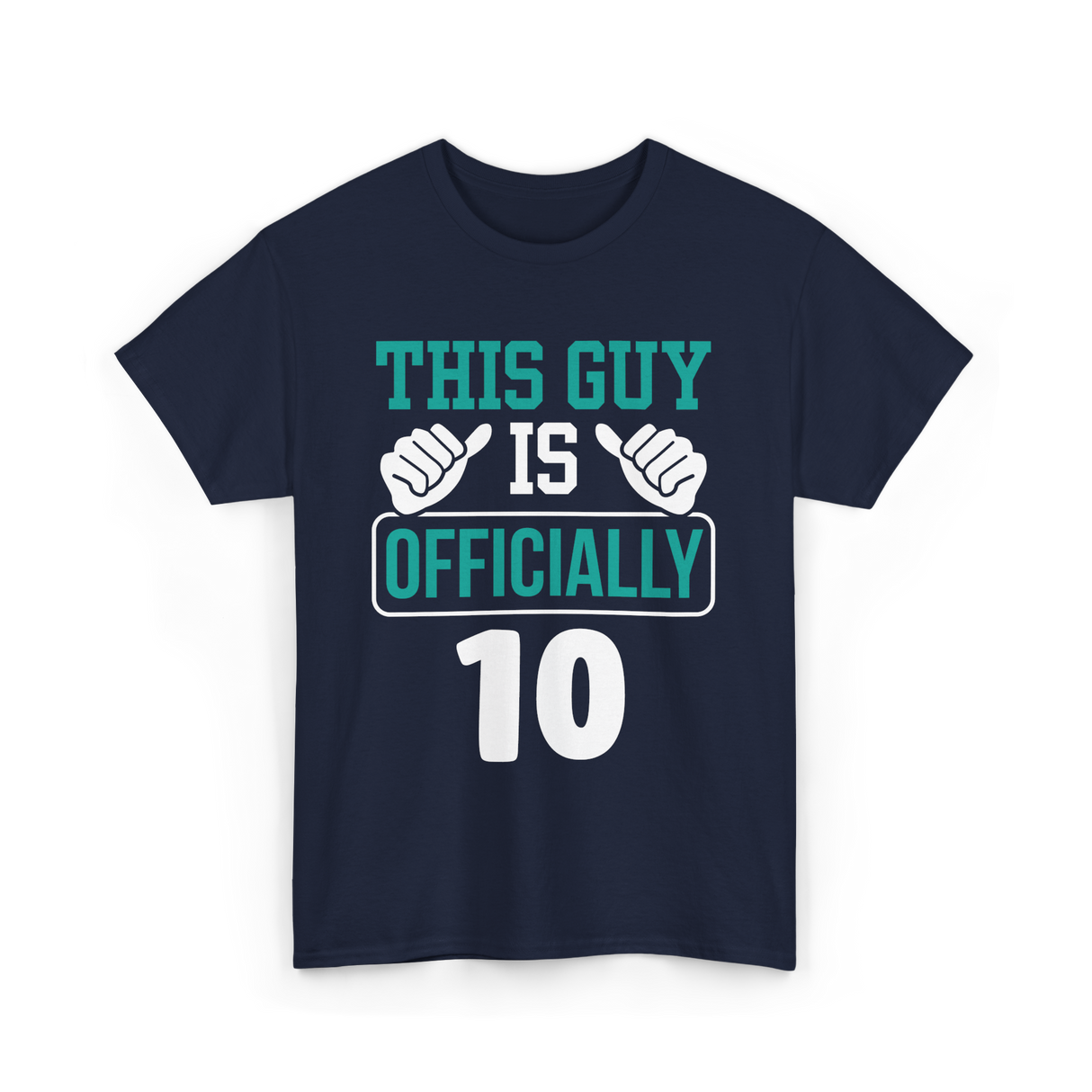 This Guy Is Officially 10 Birthday T-Shirt - Navy