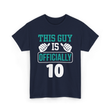 This Guy Is Officially 10 Birthday T-Shirt - Navy