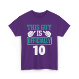 This Guy Is Officially 10 Birthday T-Shirt - Purple