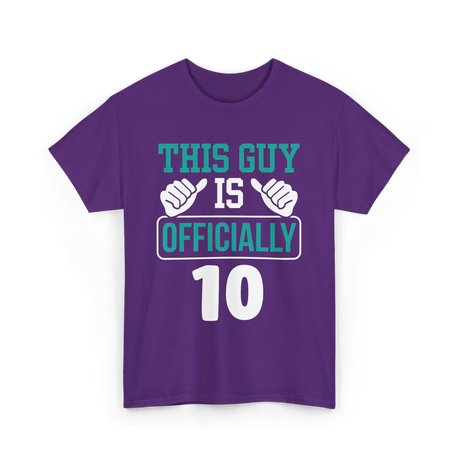 This Guy Is Officially 10 Birthday T-Shirt - Purple