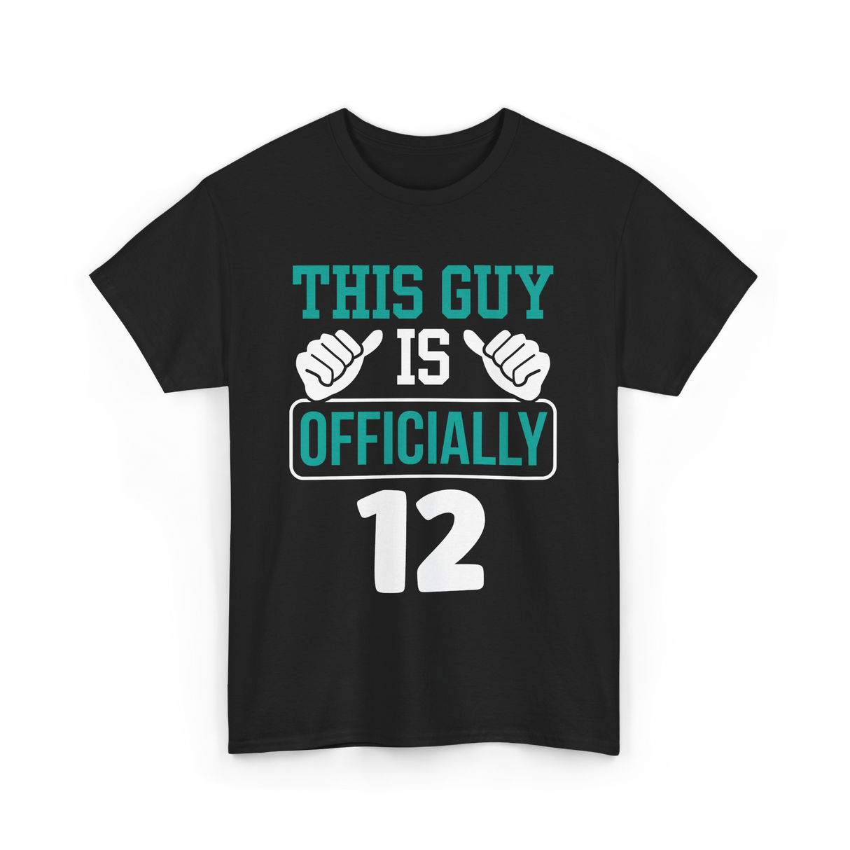 This Guy Is Officially 12 Birthday T-Shirt - Black