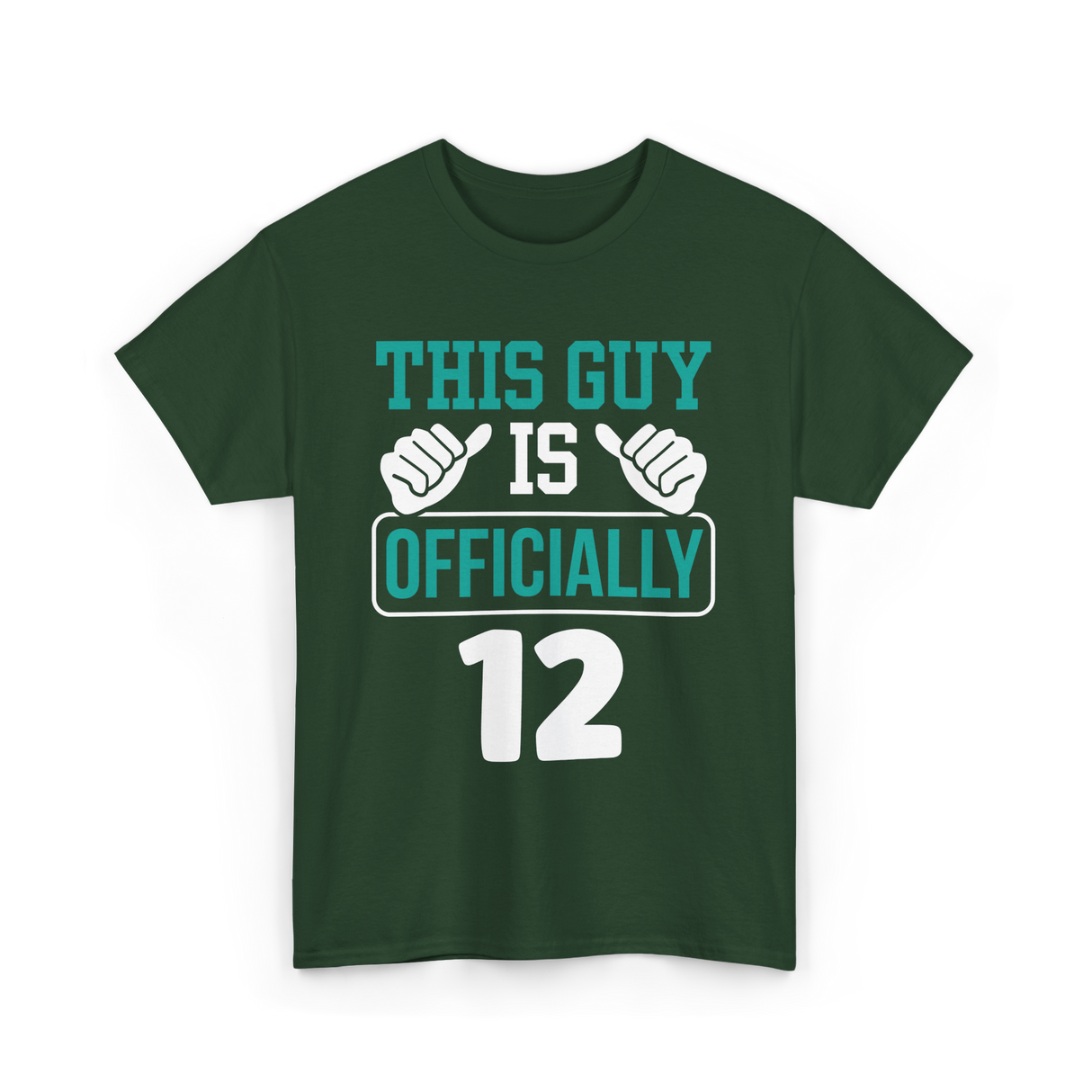 This Guy Is Officially 12 Birthday T-Shirt - Forest Green