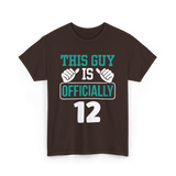 This Guy Is Officially 12 Birthday T-Shirt - Dark Chocolate