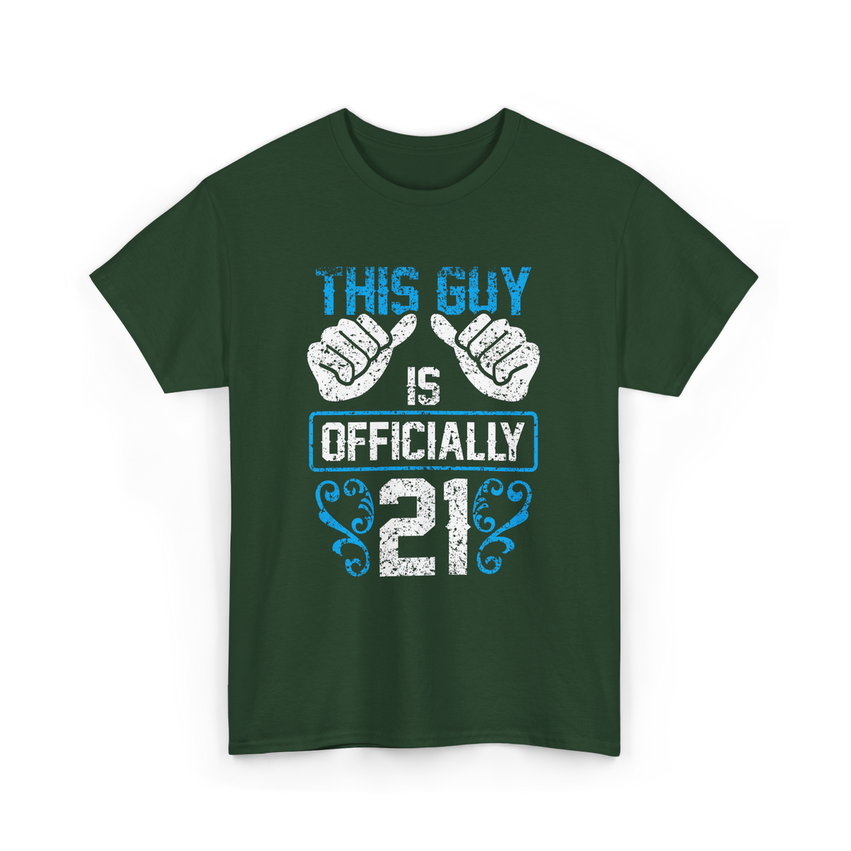 This Guy Is Officially 21 Birthday T-Shirt - Forest Green