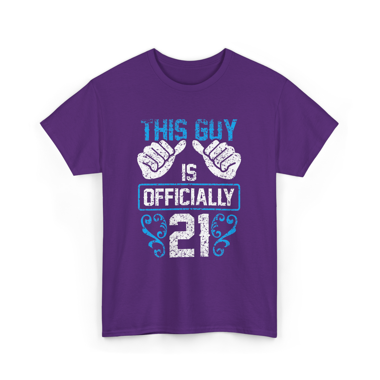 This Guy Is Officially 21 Birthday T-Shirt - Purple