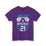 This Guy Is Officially 21 Birthday T-Shirt - Purple