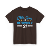 This Guy is Officially 21 Birthday T-Shirt - Dark Chocolate