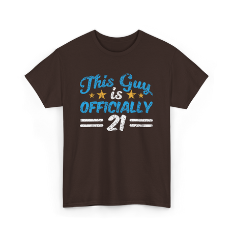 This Guy is Officially 21 Birthday T-Shirt - Dark Chocolate