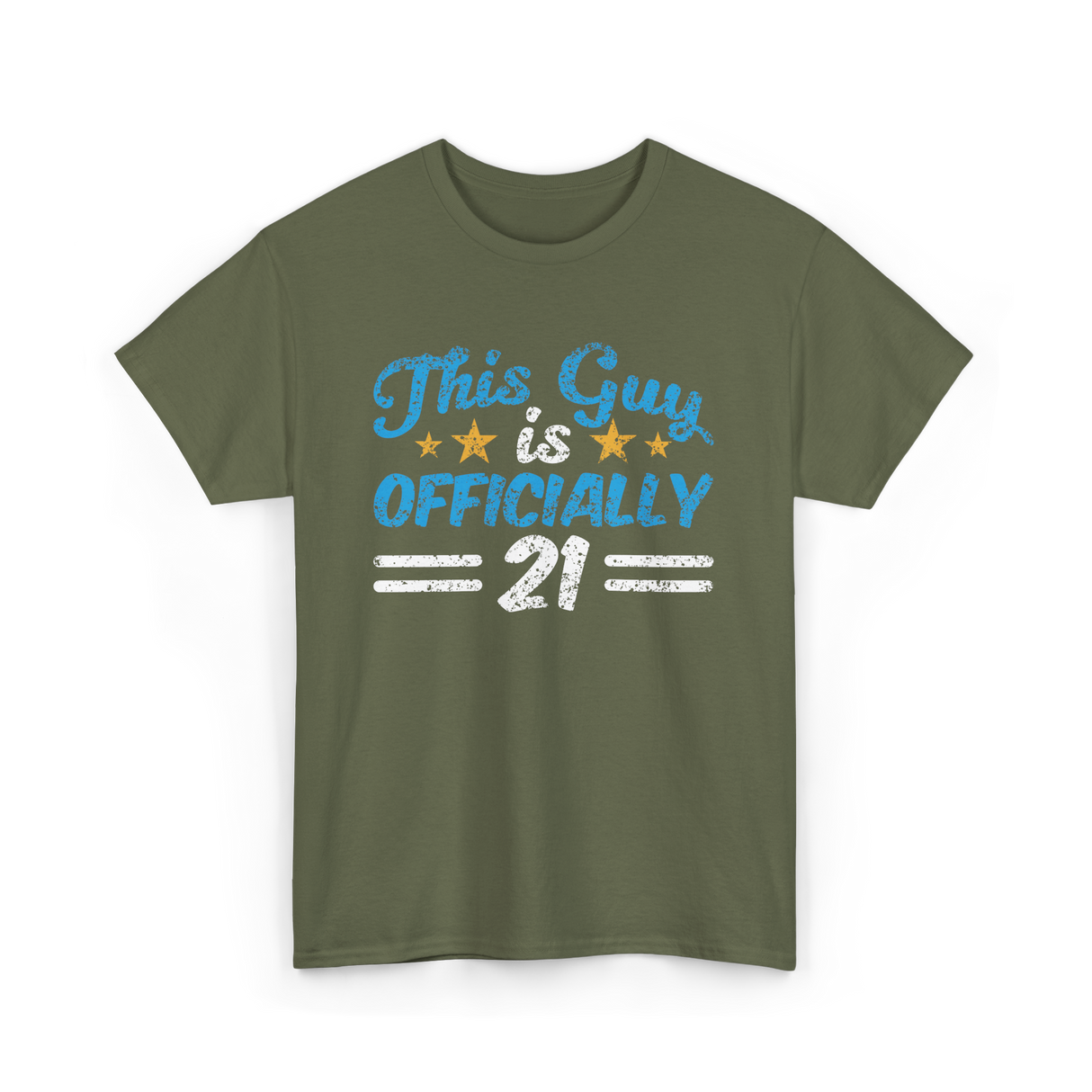 This Guy is Officially 21 Birthday T-Shirt - Military Green